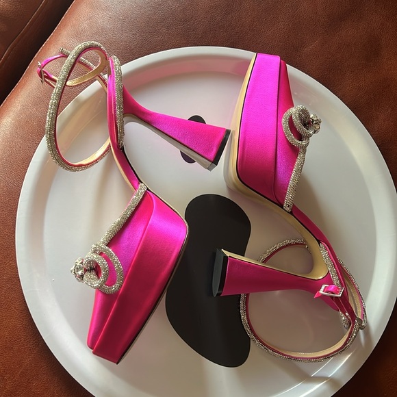 Mach & Mach Strass Bow Double Ankle-Strap Pumps size 10/Eu 40 - Picture 9 of 10